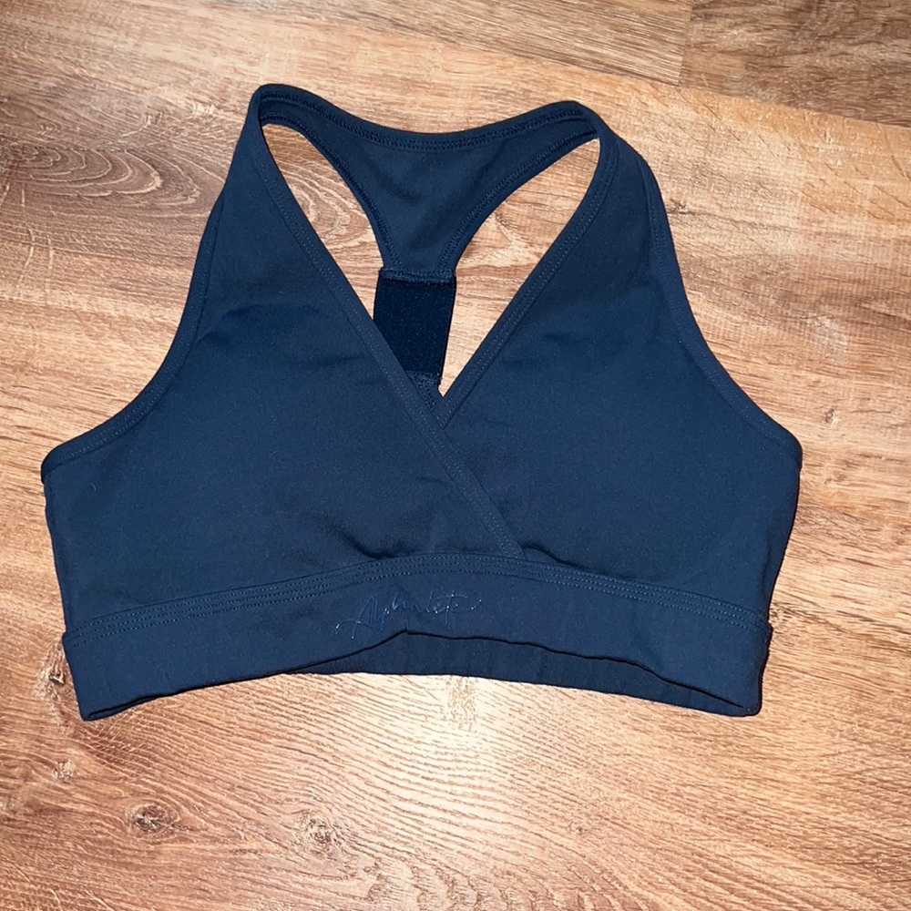 Alphalete surface wrap bra navy blue size XS.